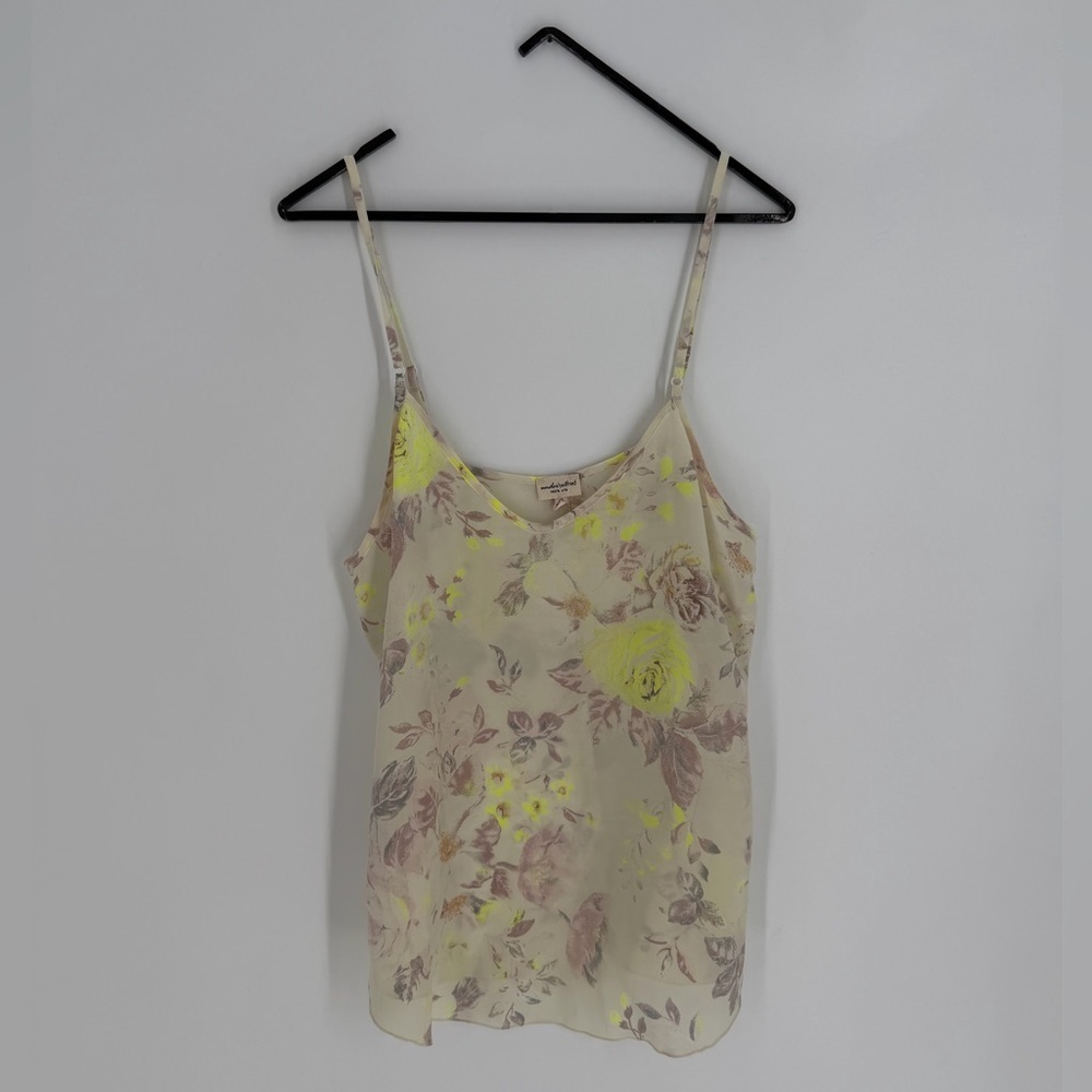 Under Wilfred Aritzia 100% Silk Rose Floral Dainty Romantic Camisole Tank Top